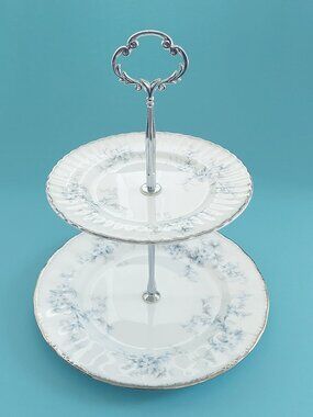 Handmade Paragon Vintage Bone China 2-Tier Cake Stand